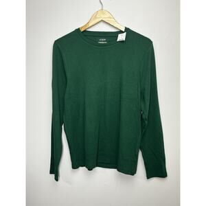 J Crew Long Sleeve Everyday Tee Womens XL Vibrant Jade T Shirt Basic Stretch